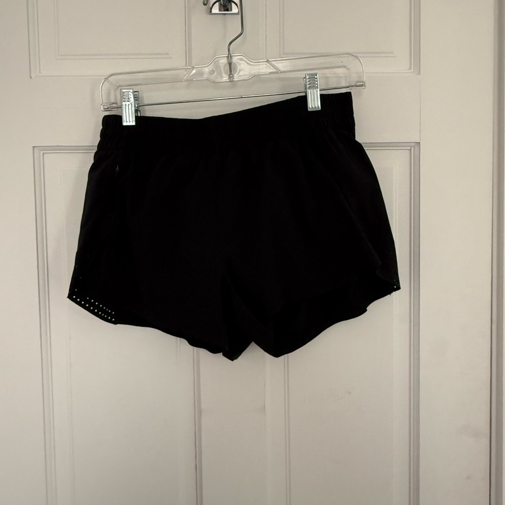 Athleta Black Athletic Running Shorts with Vent Detail